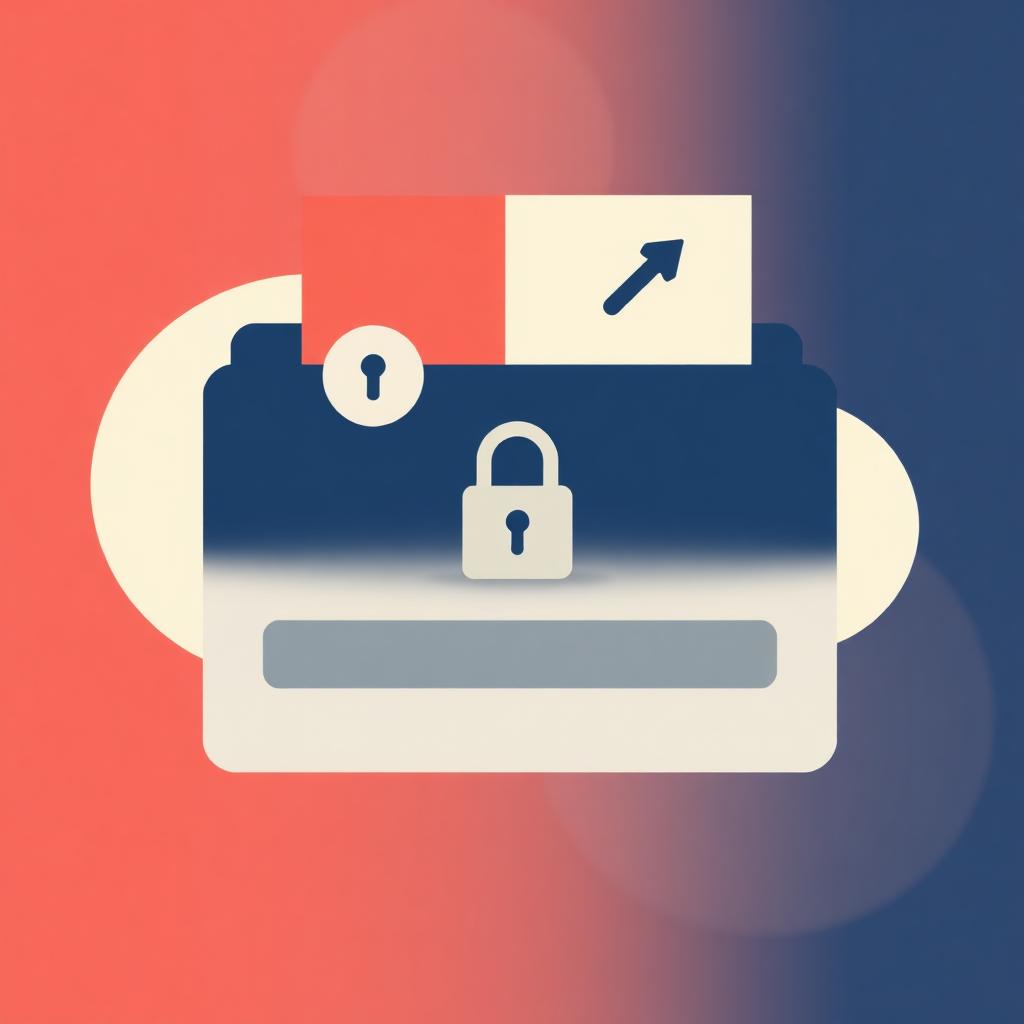 Illustration of a locked document folder with a share arrow