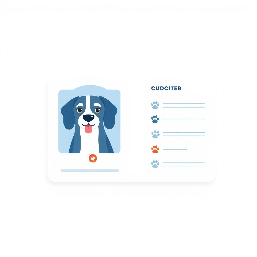 Dog profile card with photo and notes