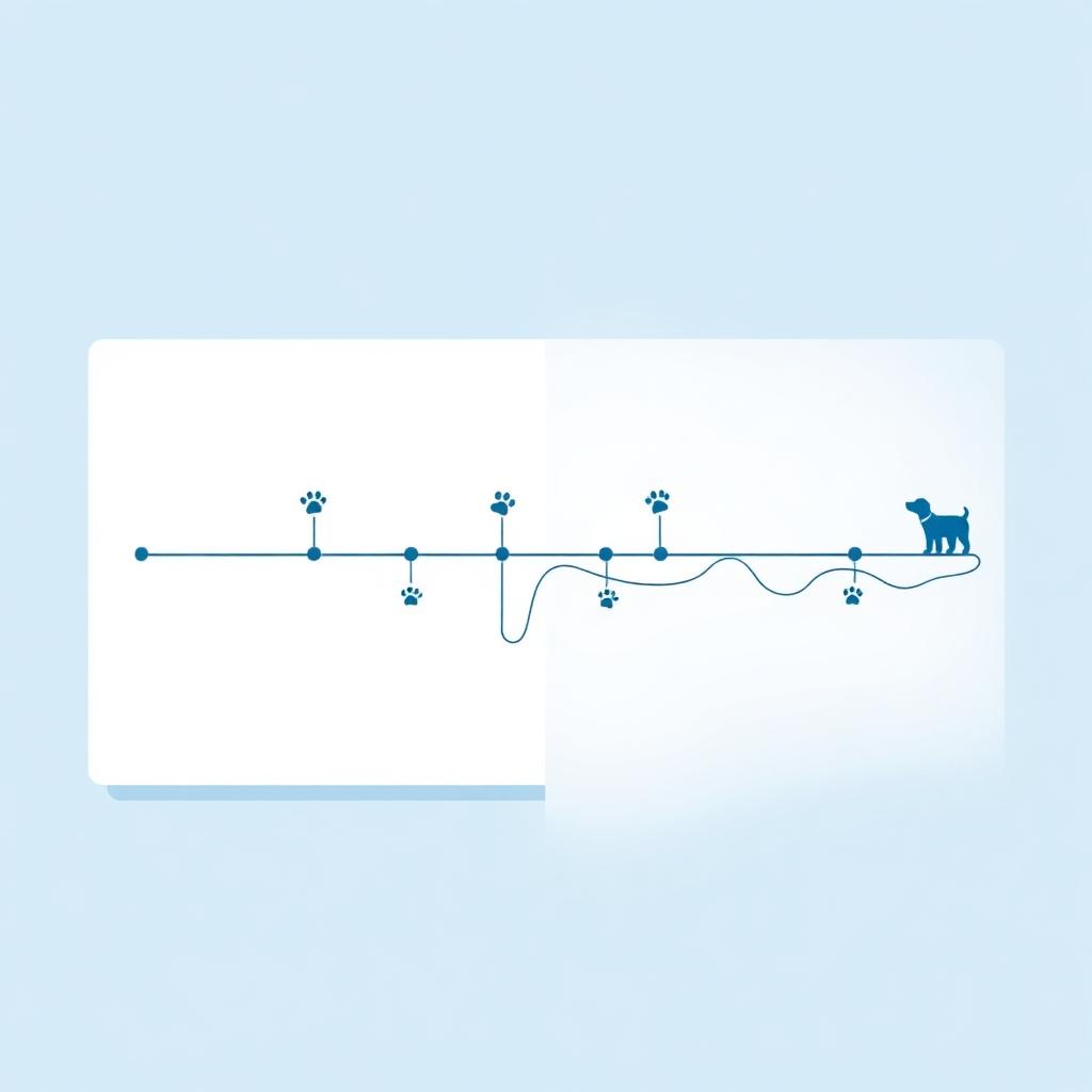 Timeline of past walks with paw prints